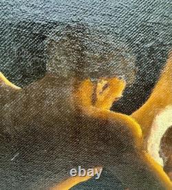 Vintage DoLoe Signed African American Art Painting Black Expressionism Dance