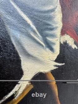 Vintage DoLoe Signed African American Art Painting Black Expressionism Dance