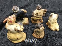 Vintage Hubley Cast Iron African American Black Figurines! Original! Banjo