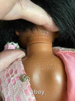 Vintage Ideal 1971 VELVET African American Doll 15 Hair grow button works well