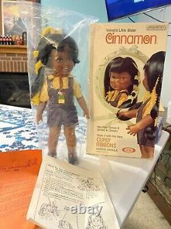 Vintage Ideal Black African American MINT Cinnamon Velvet Grow Hair Doll W Box