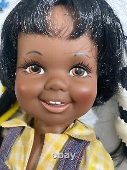 Vintage Ideal Black African American MINT Cinnamon Velvet Grow Hair Doll W Box