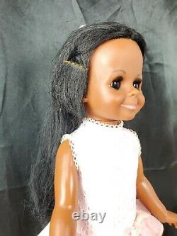 Vintage Ideal Black African American Pink Velvet AA Crissy Grow Hair Doll 70s