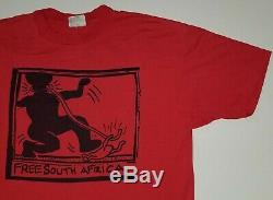 Vintage Keith Haring Free South Africa T-shirt XL Black African American Blm Art