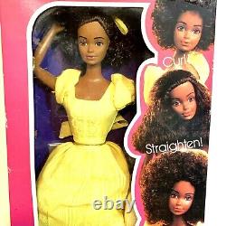 Vintage Magic Curl Barbie AA Black Doll 1981 Mattel 3989 NIB Steffi Face