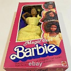 Vintage Magic Curl Barbie AA Black Doll 1981 Mattel 3989 NIB Steffi Face