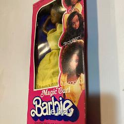 Vintage Magic Curl Barbie AA Black Doll 1981 Mattel 3989 NIB Steffi Face