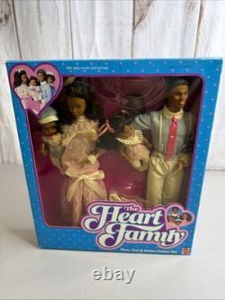 Vintage Mattel Black HEART FAMILY MOM DAD & BABIES DELUXE SET African American