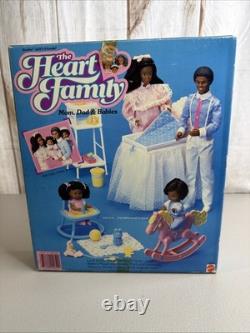 Vintage Mattel Black HEART FAMILY MOM DAD & BABIES DELUXE SET African American