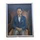 Vintage Mid 20th Century Oil On Masonite Painting African American Seated Youth