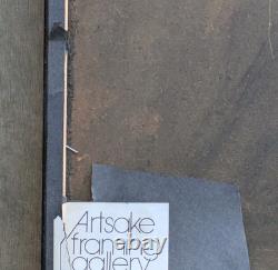 Vintage Mid 20th Century Oil On Masonite Painting African American Seated Youth