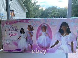 Vintage My Size 3' tall Wedding Barbie Bride African American black doll withBox