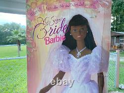 Vintage My Size 3' tall Wedding Barbie Bride African American black doll withBox