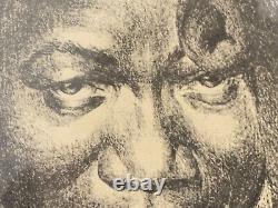 Vintage Old Original Black African American Modern Lithograph, Charles White