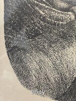 Vintage Old Original Black African American Modern Lithograph, Charles White