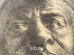 Vintage Old Original Black African American Modern Lithograph, Charles White