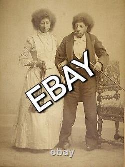Vintage Original Circus Sideshow Freaks African American Black Cabinet Photo