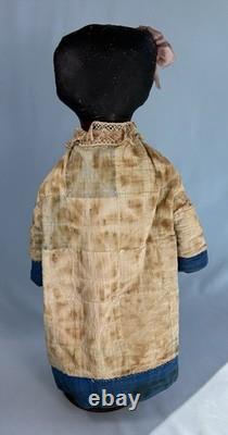 Vintage Painted Face African American Black Cloth Primitive Style Folk Doll 24