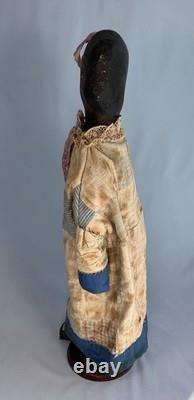Vintage Painted Face African American Black Cloth Primitive Style Folk Doll 24
