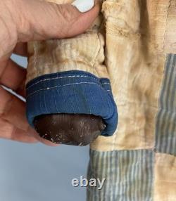 Vintage Painted Face African American Black Cloth Primitive Style Folk Doll 24