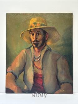 Vintage Painting Black Man Men Impressionist Signed Mystery African American Oil