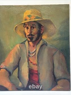 Vintage Painting Black Man Men Impressionist Signed Mystery African American Oil