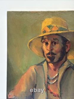 Vintage Painting Black Man Men Impressionist Signed Mystery African American Oil