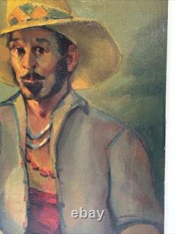 Vintage Painting Black Man Men Impressionist Signed Mystery African American Oil