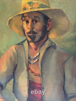 Vintage Painting Black Man Men Impressionist Signed Mystery African American Oil