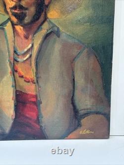 Vintage Painting Black Man Men Impressionist Signed Mystery African American Oil