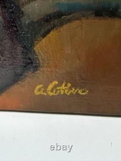 Vintage Painting Black Man Men Impressionist Signed Mystery African American Oil