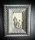 Vintage Photo Black African American Man & Girl Antique Tramp Art Picture Frame