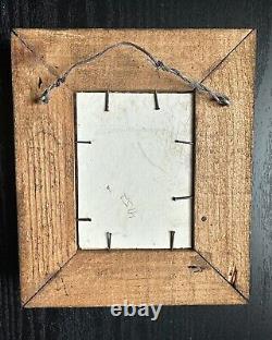 Vintage Photo Black African American Man & Girl Antique Tramp Art Picture Frame