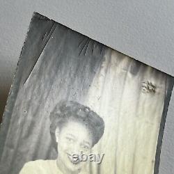 Vintage Photo Booth Photograph Beautiful Black African American Smiling Woman