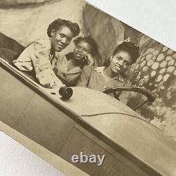 Vintage RPPC Real Photograph Postcard Black African American Coney Island NY
