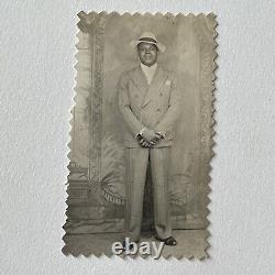 Vintage RPPC Real Photograph Very Handsome Black African American Man Fedora