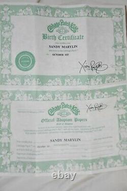 Vintage Rare African American Black Cabbage Patch Kids Doll 1983 Birth Certif