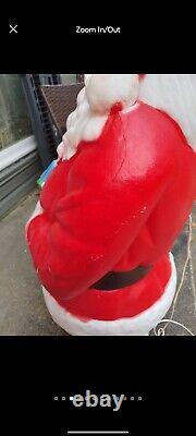 Vintage Santa Claus Black African American Lighted Blow Mold Empire