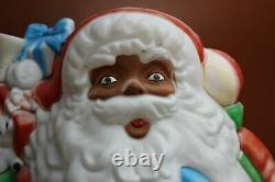 Vintage Santa's Best Lighted Blow Mold 42 African American Black Santa Claus