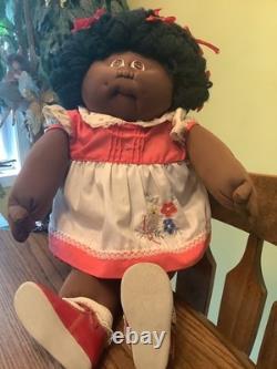 Vintage Soft Sculpture Doll Approx 21, Black Yarn Hair, African American