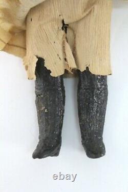 Vintage antique german 8 Bisque Girl doll ivory sailor dress black native OLD