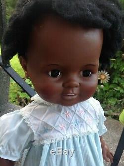 VtG 1972 Ideal Baby Crissy LifeSize 24 African American Black Baby Doll RARE