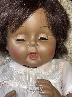 Vtg 1964 Horsman Thirstee Walker Doll Toddler TB-26 Thirsty African American