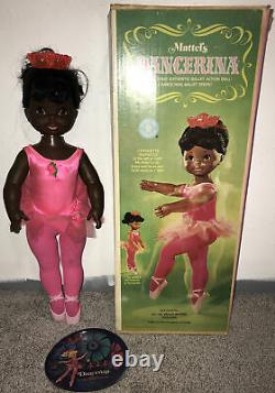 Vtg 1968 Dancerina 24 Doll. Works great Original Outfit Box Record Black doll