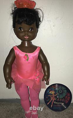 Vtg 1968 Dancerina 24 Doll. Works great Original Outfit Box Record Black doll