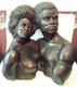 Vtg 1969 V Kendrick African American Modernist Sculpture Nude Bust Black Lovers