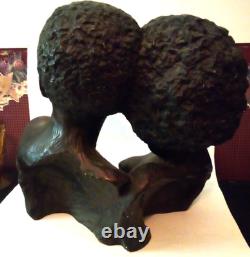 Vtg 1969 V Kendrick African American Modernist Sculpture Nude Bust Black Lovers