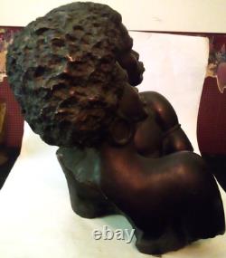 Vtg 1969 V Kendrick African American Modernist Sculpture Nude Bust Black Lovers