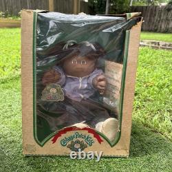 Vtg 1984 Cabbage Patch Kids 16 Black African American Girl Doll In Box Purple