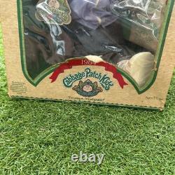 Vtg 1984 Cabbage Patch Kids 16 Black African American Girl Doll In Box Purple